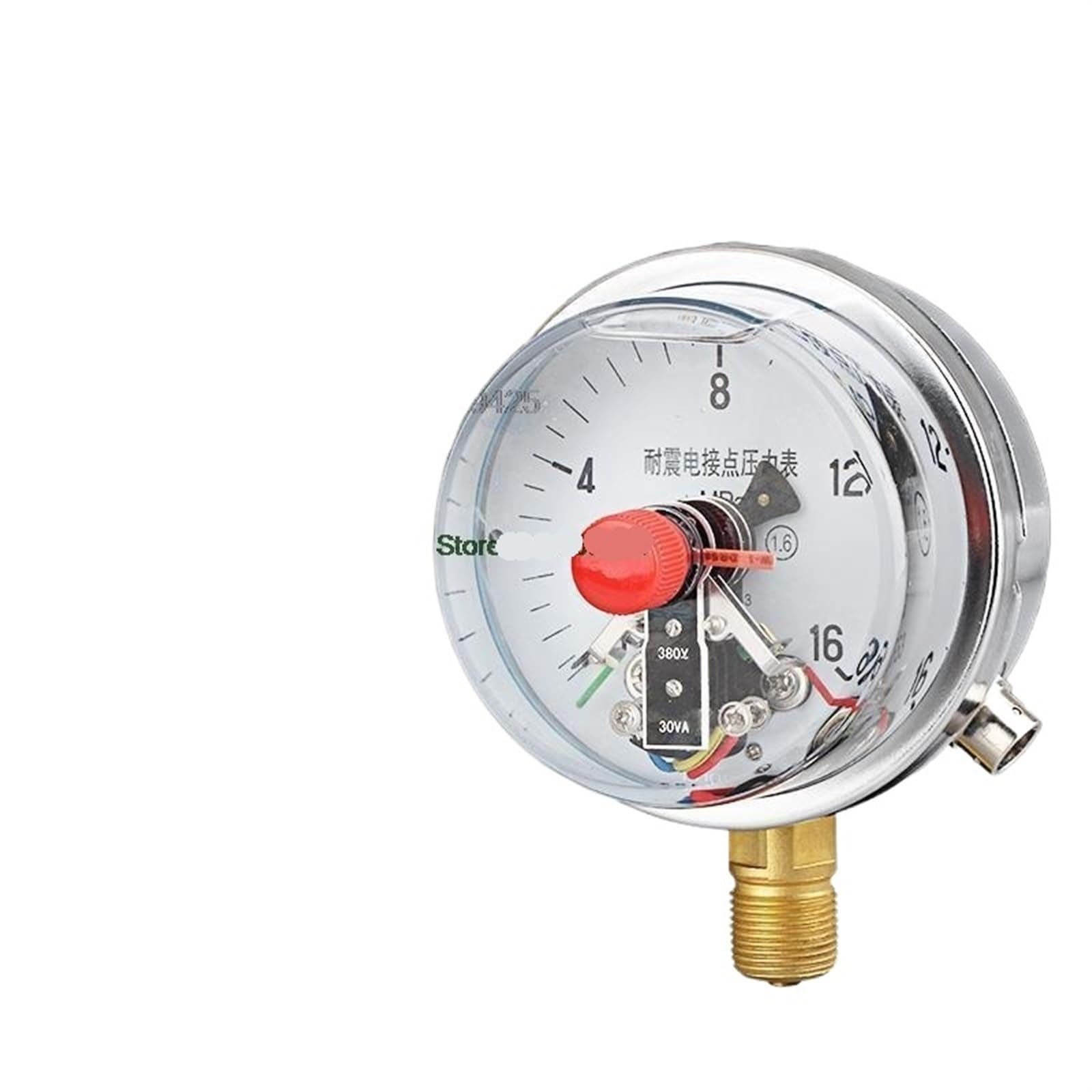 Druckmessgerät, stoßfester elektrischer Kontakt, YNXC100, Ölhydraulik-Wasserdruck, 30 VA, doppelter oberer und unterer Kontakt (0–1 MPa)
