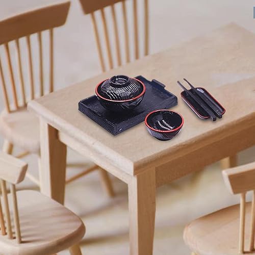 Miniatura 5 de Vajilla de cocina en miniatura 112, juego de vajilla para casa de muñecas 112, mini platos de sushi, cuencos para salsa, palillos, juego de vajilla