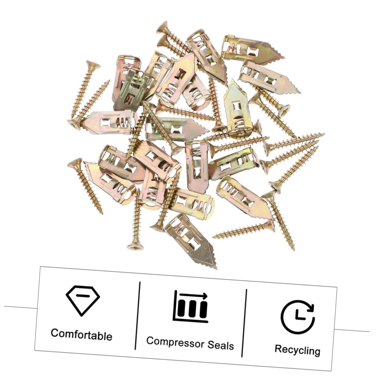 HAWILLOSCH 2sets Plasterboard Fixing Screws Drilling Drywall Anchors Anchor Screws for Home Decor Metal Hardware 10pcs*2