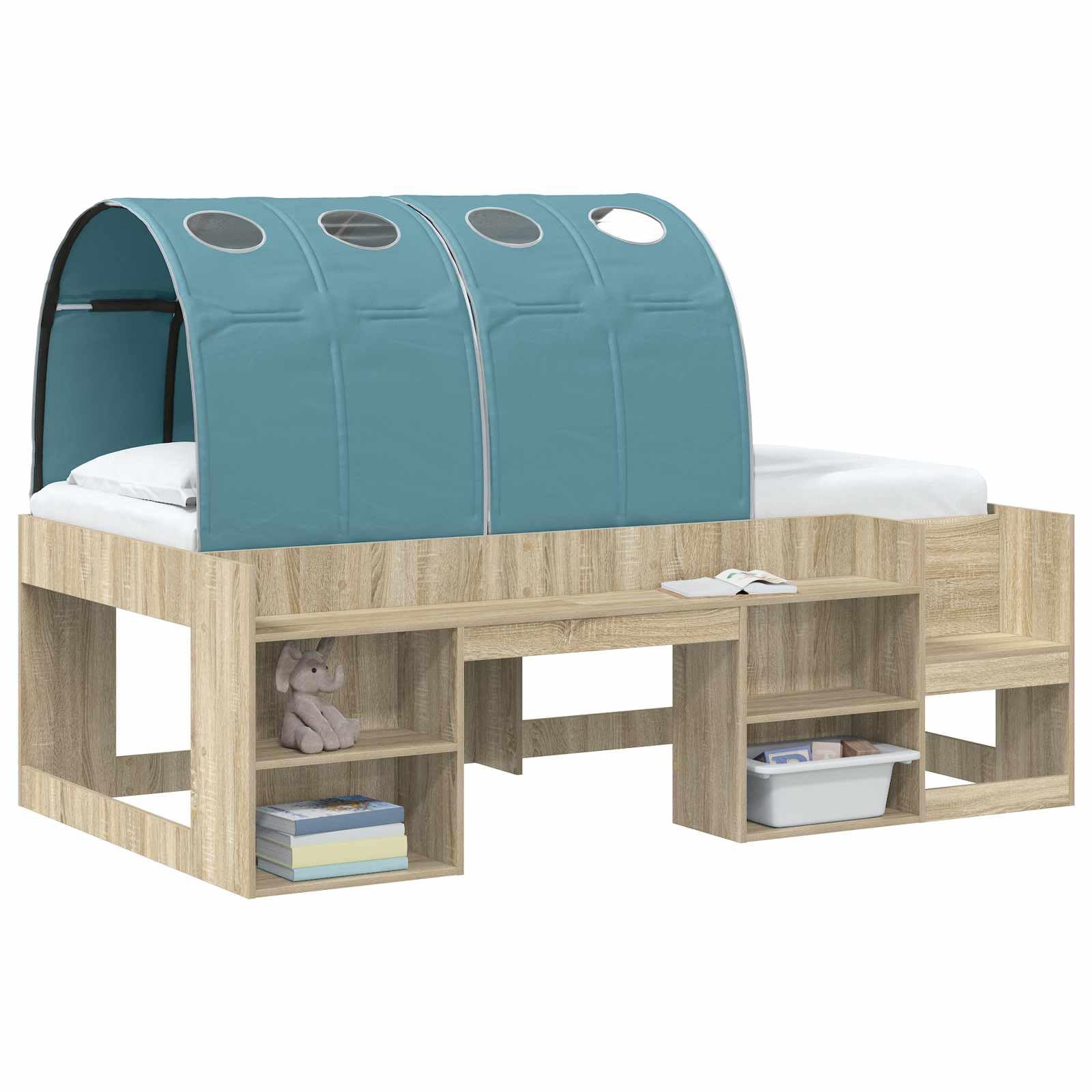 vidaXL Bettunnel 2 STK. Himmelblau Polyester