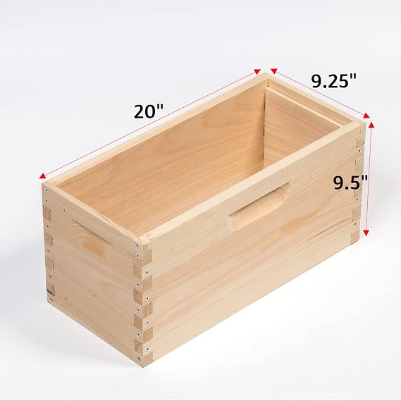 Lehman's Stoney Acres Beekeeping Deep Nuc Box, Assembled Super or Brood Box for 5 Frame Honeybee Hives, Amish Made