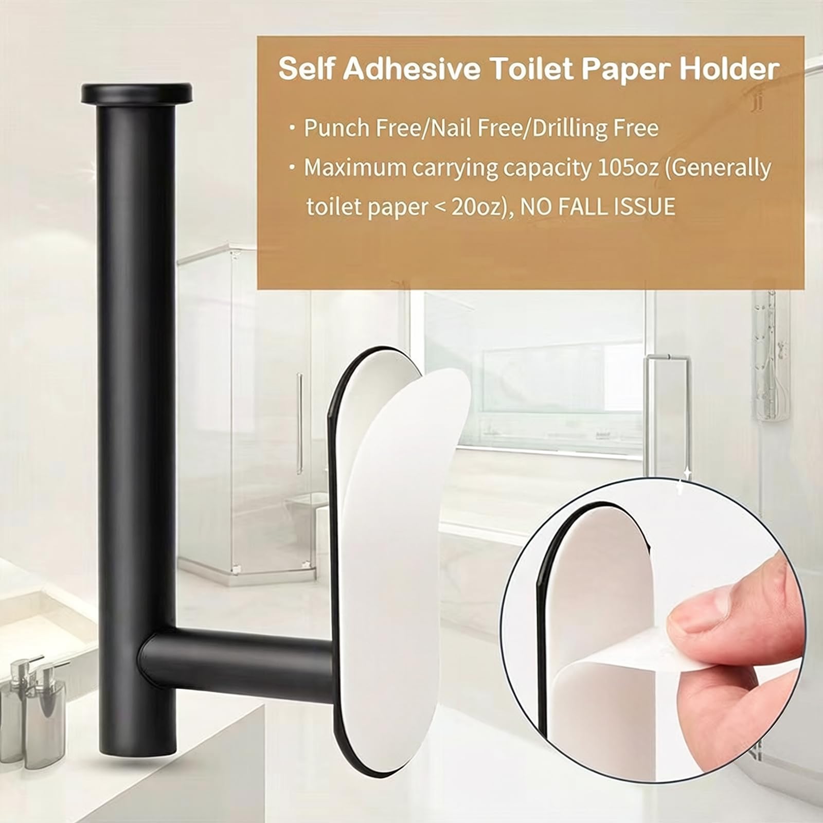 Matte Black Toilet Paper Holder G809