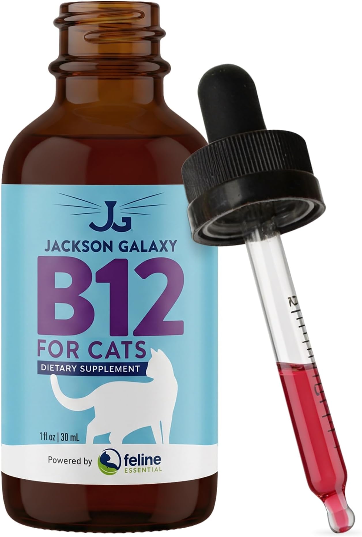 Jackson Galaxy Vitamin B12 for Cats - Liquid Daily Drops, Natural Cat Appetite Stimulant & Cat Immune System Booster, Premium Cats Vitamins, 2 oz