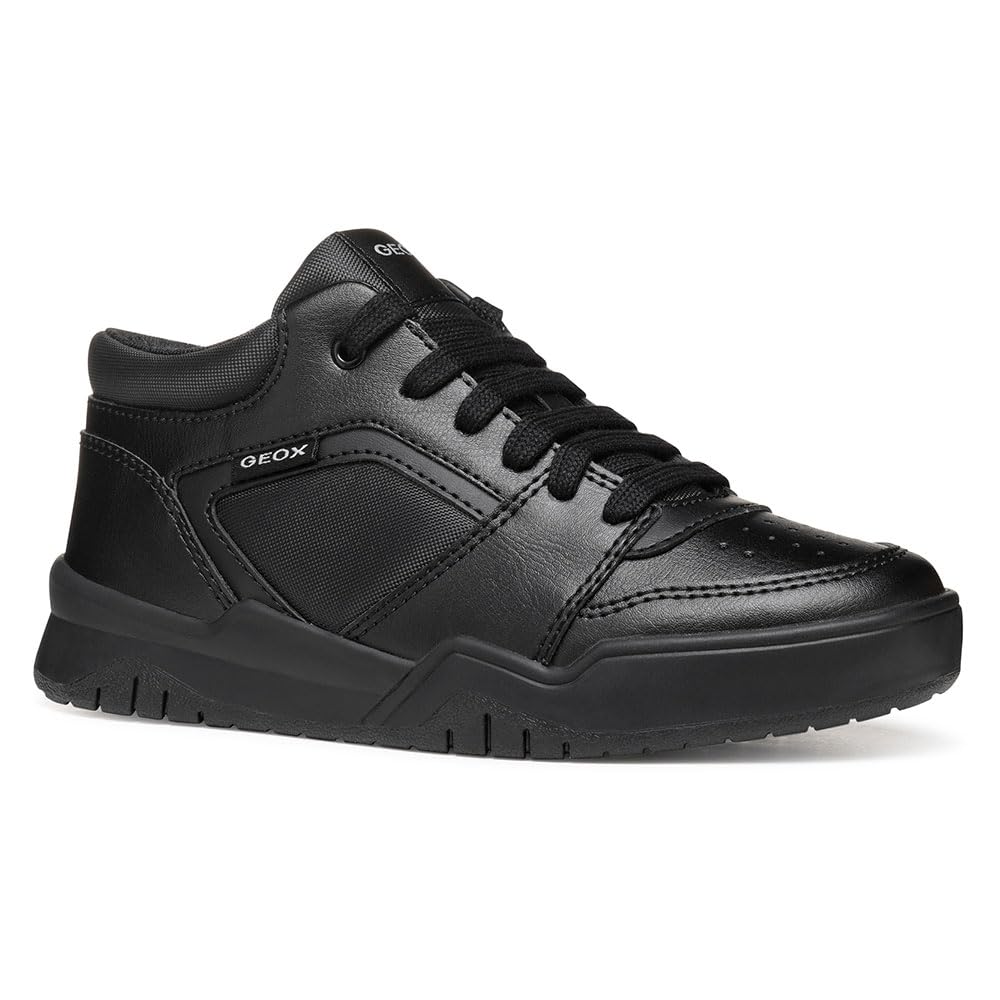 Geox Boys J Perth Boy Sneaker, Black, 0 UK