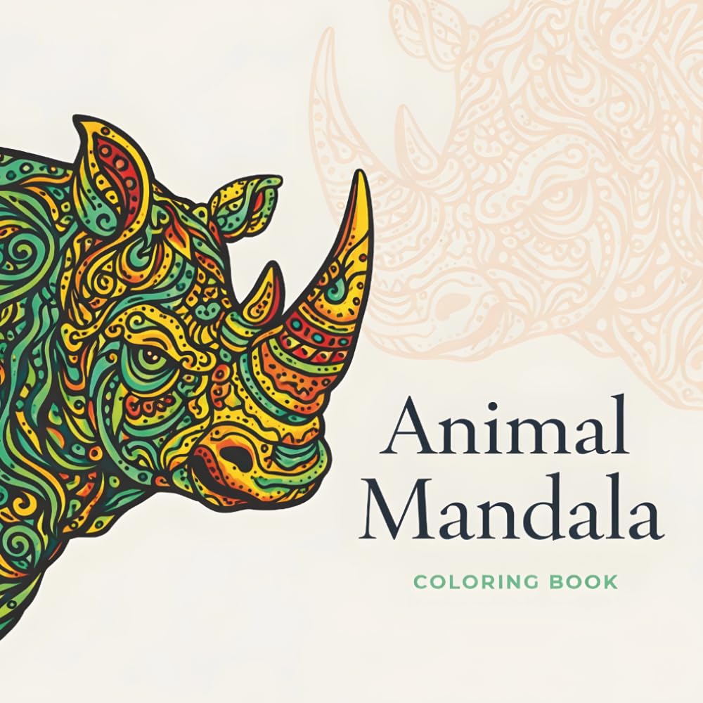 Animal Mandala: Coloring Book – Intricate Wildlife Mandalas for Relaxation & Stress Relief | Premium Wire-O Bound Edition