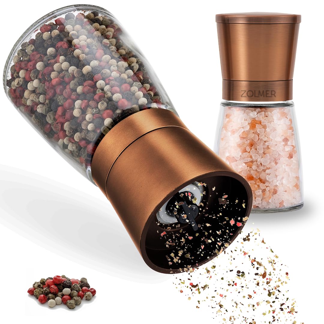 Set De 2 Moulins à Sel Et Poivre Wenrescry - Mécanisme Céramique Réglable - Capacité 180ml - Design Inox élégant