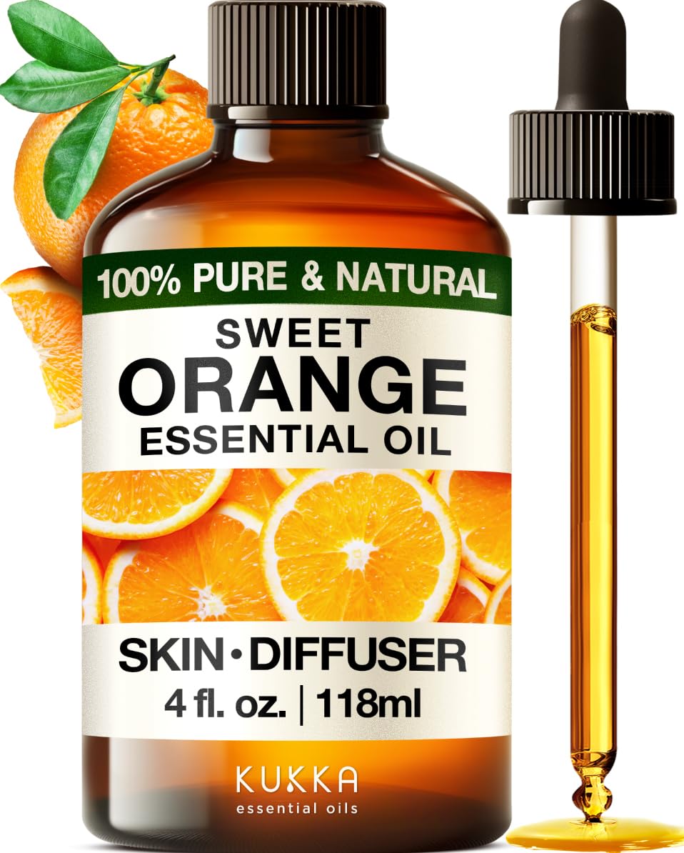 KUKKA Orange Essential Oils - 118ml - for Hair, Skin, Diffuser, Aromatherapy & DIY Soap Making Scent