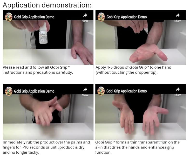 Polymer Grip Enhancer Bottle in Mylar Pouch ¨C 30+ Uses ¨C Keeps Hands Dry, Prevents Blisters ¨C Pickleball, Tennis, Golf, Gymnastics, Weightlifting, Climbing, Dance ¨C No Chalk, No Mess ¨C Made in USA