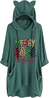 Vintage Tees for Women, Seaside Hood T Shirt for Women Long Sleeve Retro Mother's Day Sof Hoody Chute Smocked Polyester Hoody Fit T-Shirts Womens