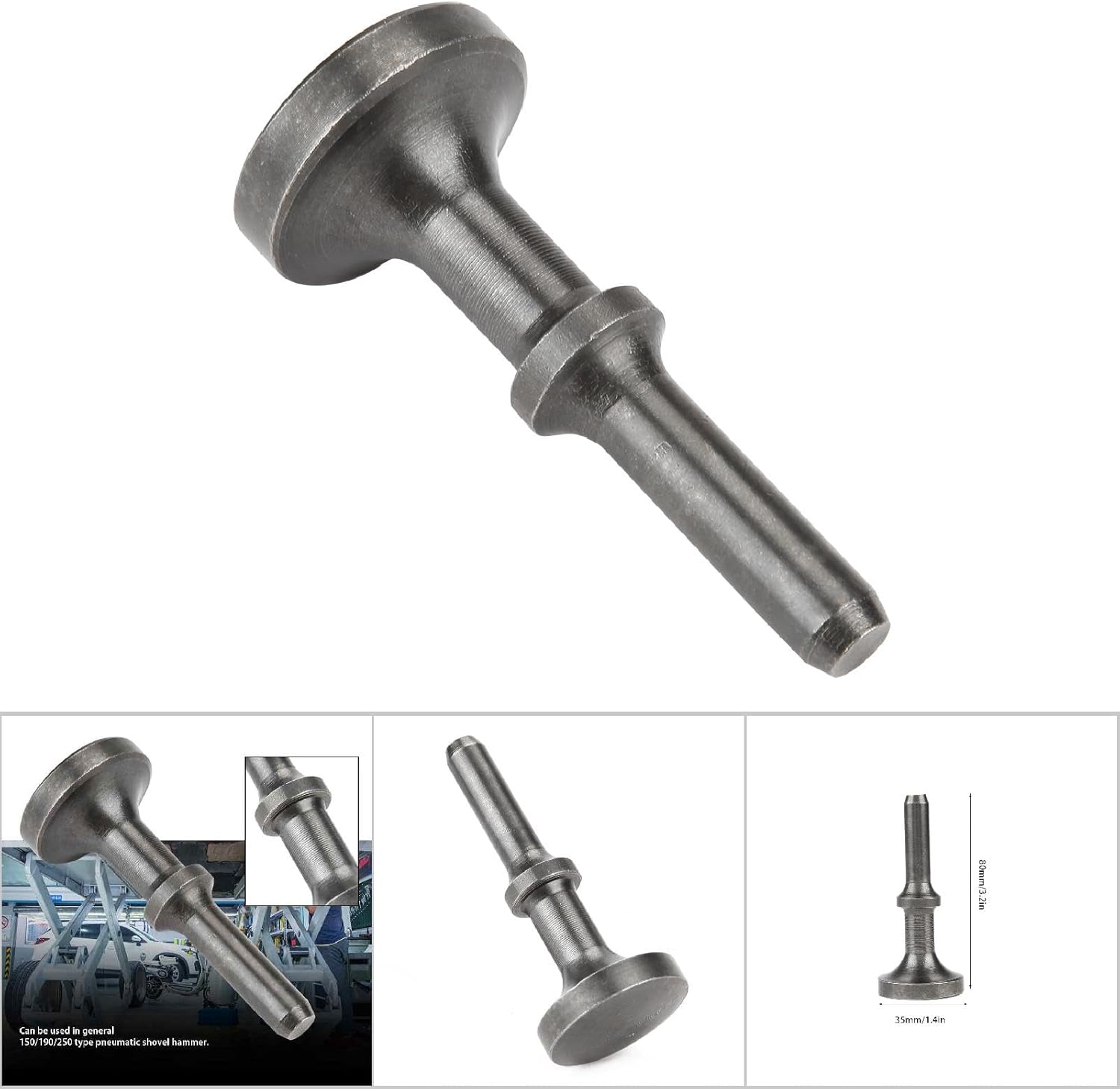 Smoothing Air Hammer Bit Pneumatic Drifts Chisel Bits Chrome Molybdenum Steel Extended Length Impact Tool Kit for Automotive Industry Sheet Metal Industry (80mm)