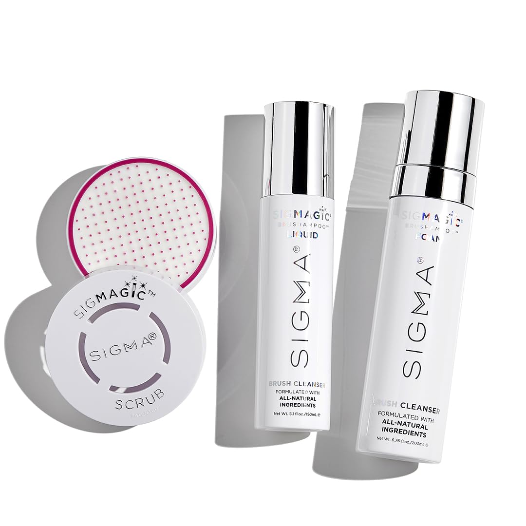 Sigma Beauty Brush Cleanser Trio (1x Sigmagic Scrub, 1x Brushampoo Liquid, 1x Brushampoo Foam) 3pcs