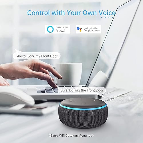 Miniatura 6 de SMONET - Cerradura de puerta inteligente, teclado digital electrónico con huella digital biométrica, aplicación para smartphone, bloqueo automático,