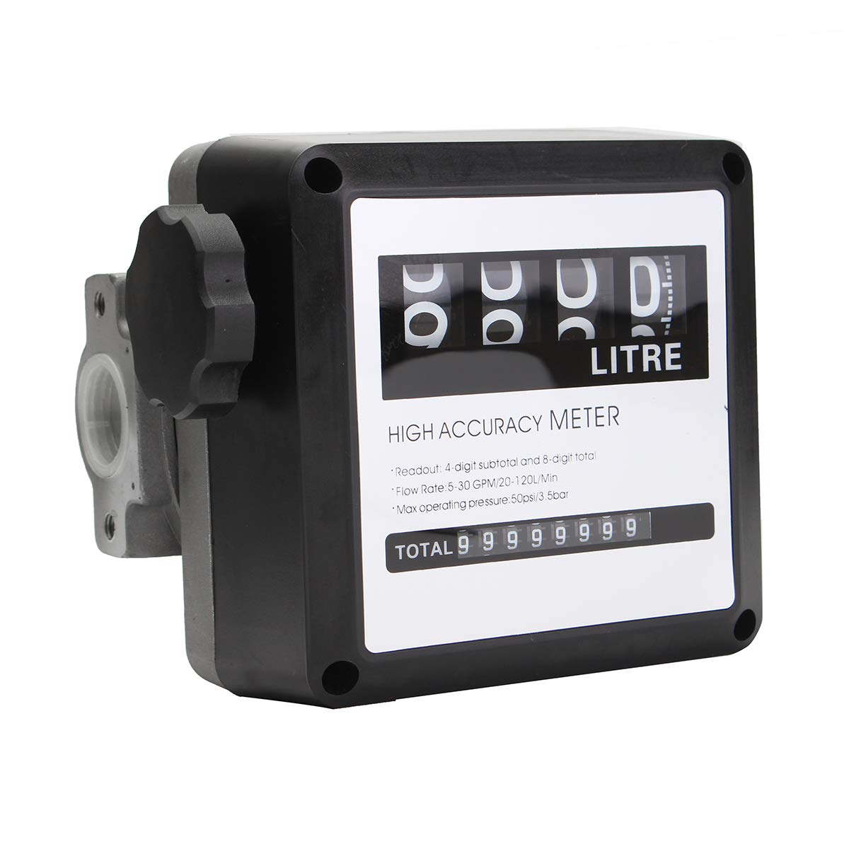 MJJEsports 120L/Min 4 Numérique Diesel Fuel Débitmètre Compteur Diesel Essence Essence Huile Débitmètre Compteur Jauge