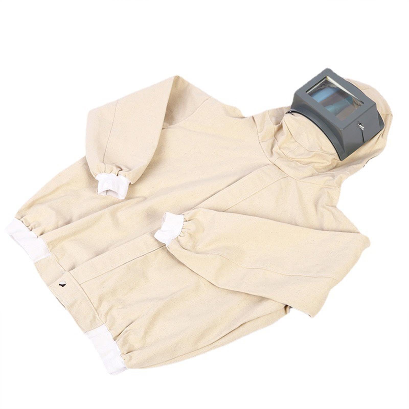Traje de chorro de arena con capucha, traje de chorro para pintura en de hierro fundido, beige