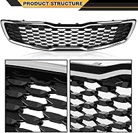 Vista 4 de Rejilla de parachoques superior cromada delantera compatible con Kia Forte5 Hatchback EX LX 2017 2018 reemplaza 86350A7810 86350-A7810