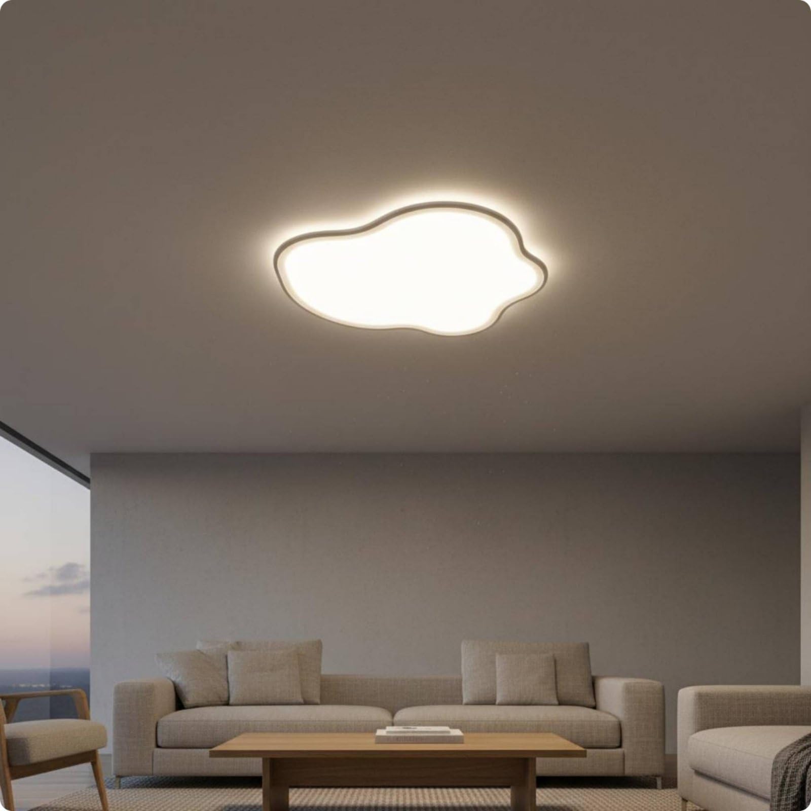 Milageto Lámpara de Techo Plafón Luz Empotrada Panel Rectangular de Techo Plafón Minimalista Formato Ultradelgado de 1 Cm en, Blanco, Económico, 50cm, Compatible Con Control Xiao Ai