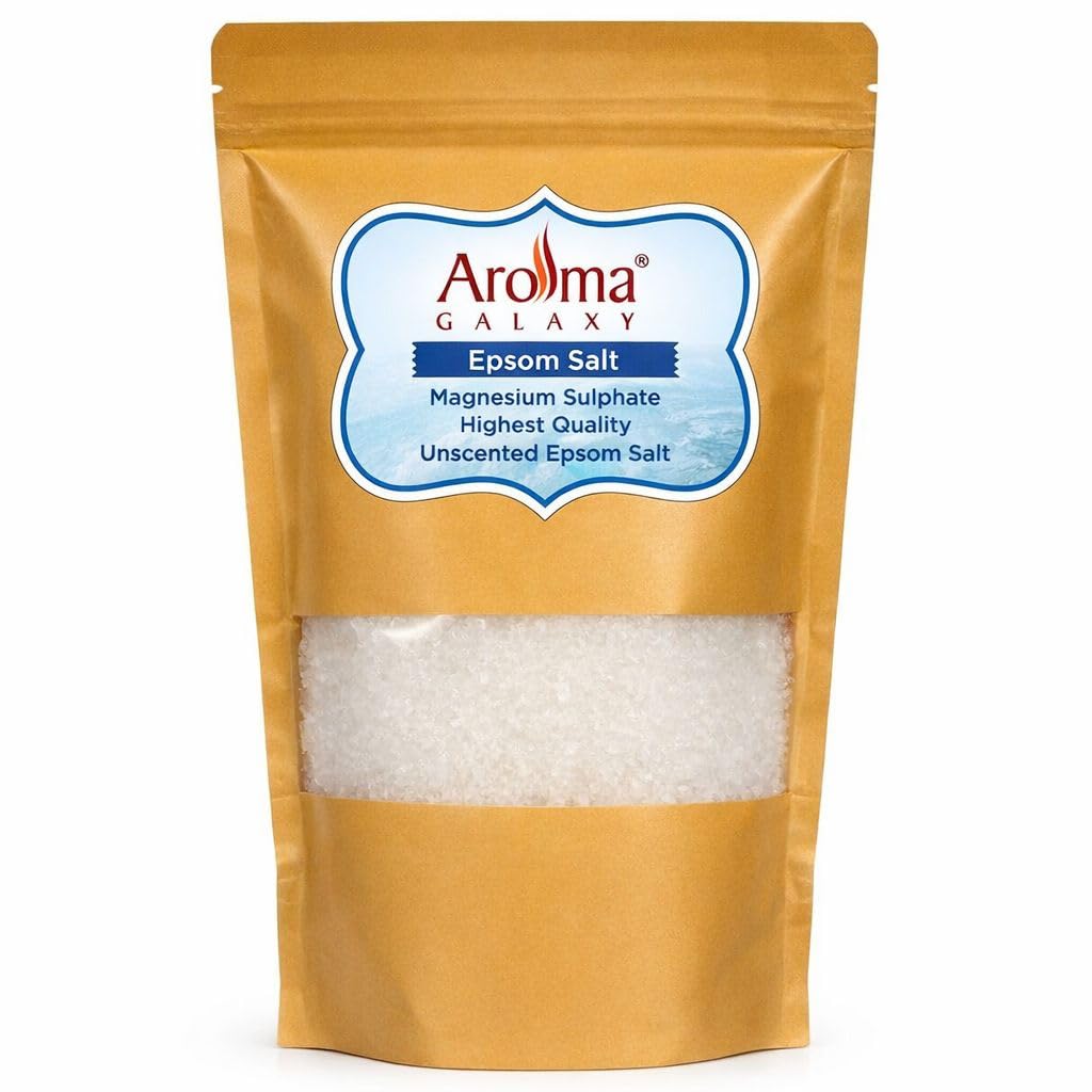 Aroma Galaxy Fast-Acting Epsom Salt 1Kg for Pain Relief and Relaxation, Guaranteed Relief for Foot Pain, Swelling & Soreness Luxury Bath Salt for Women and Men, 100% Pure Magnesium Sulphate-picture-35