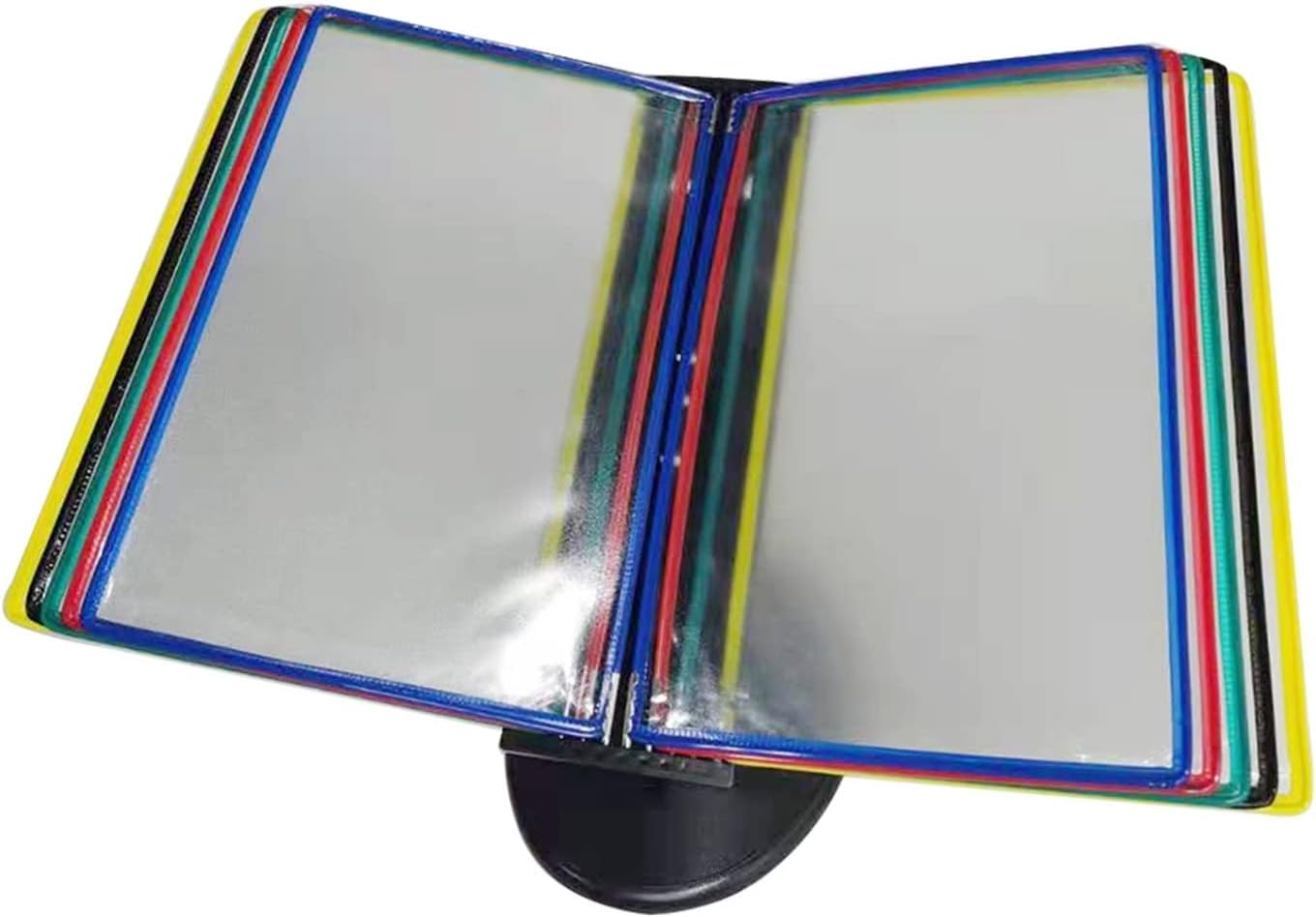 noxozoqm Wall-Mounted A4 File Folders,10 Page, Wall Office Reference Organizer,PVC And Metal, Replaceable Pocket(Color:G)