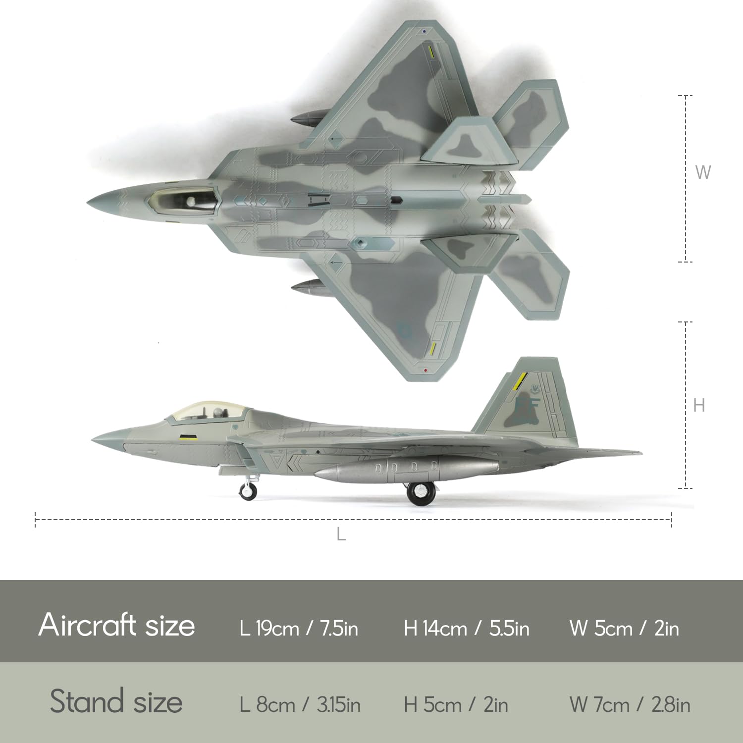 Amazon.com: SEBUNAS 1/100 Scale F-22 Raptor Fighter Jet Model USAF