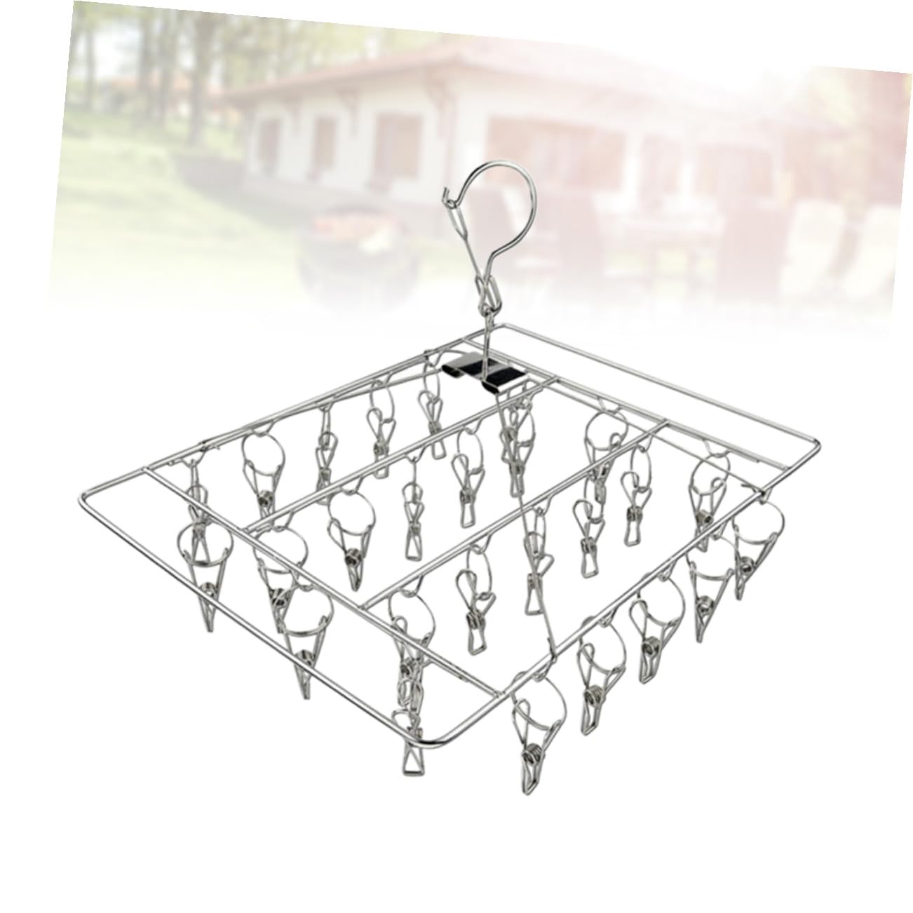 MAGICLULU Stendino per Bucato con 26 Clip, Acciaio Inox, Argento