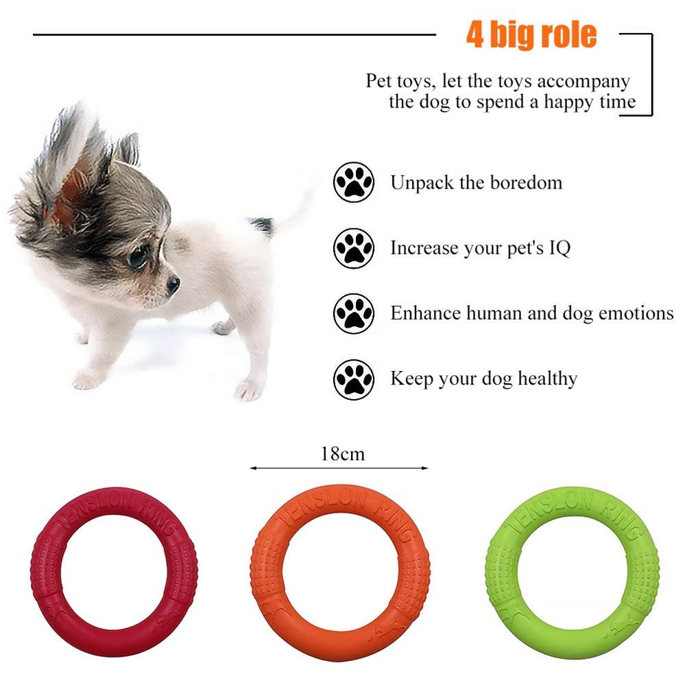 MU Pet Flying Dischi Flying Eva Dog Addestramento Anello Estrattore Resistente Morso Galleiante Giocattolo Giocattolo Puppy Outdoor Interactive Game Playing Prodotti Fornitura,Rosso,Piccolo