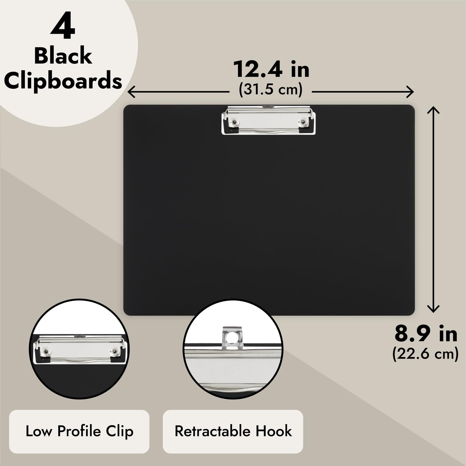 Amazon.com : Juvale Landscape Clipboard - 12.4 x 8.9 in, Black