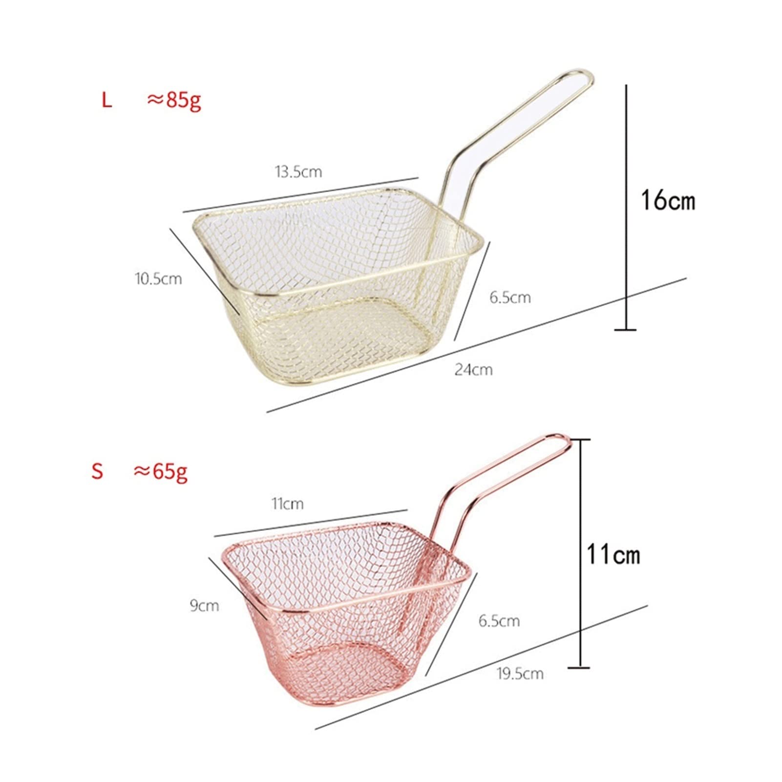 Grande cestello per friggere in Acciaio Inox - Scolapasta per Patatine Fritte, straccetti di Pollo e Patate - Cestello a Rete per la Cottura Croccante in Cucina - Soluzione di conservazione