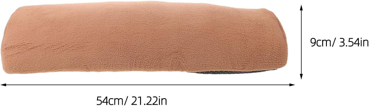 Sofa Footrest Pillow: 21.3x10x3.5 Recliner Leg Rest Cushion - Stuffed Half Moon Bolster Under Knee Pillow for Sleeping, Light Brown