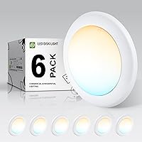Vista 31 de ASD Paquete de 12 luces LED de disco de 6 pulgadas, 15 W, 3000 K, blanco cálido, 1200 lm CRI90+, lámpara de techo regulable, disco de montaje