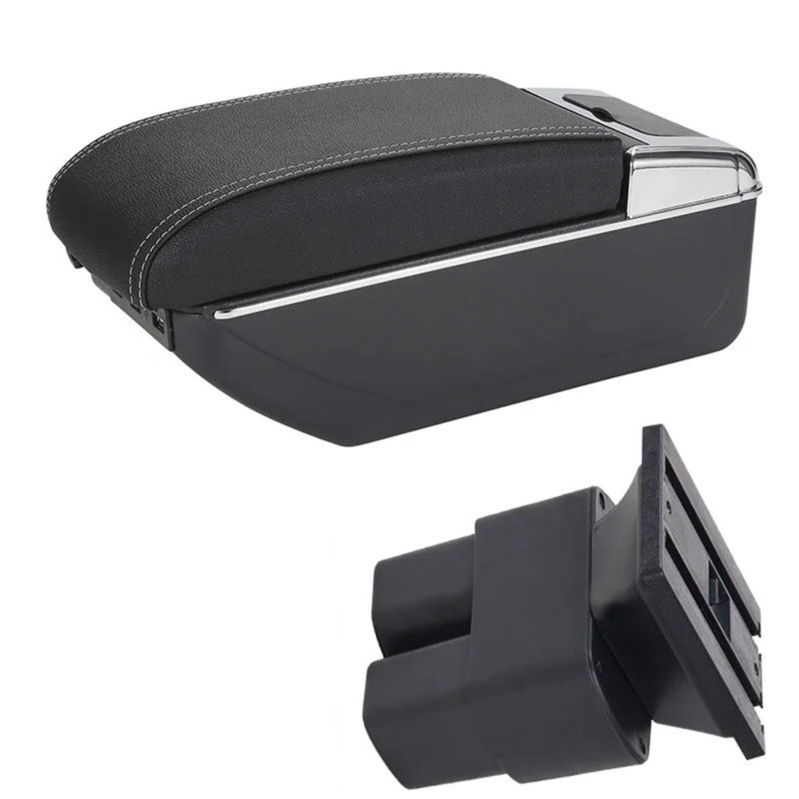 Hguvsjd Armrest Box For Nissan NV200 For Evalia 2010 2011 2012 2013 2014 2015 2016 2017 2018 2019 2020 Armrest Storage Box Retrofit Parts Car Armrests(B Black white 7USB)