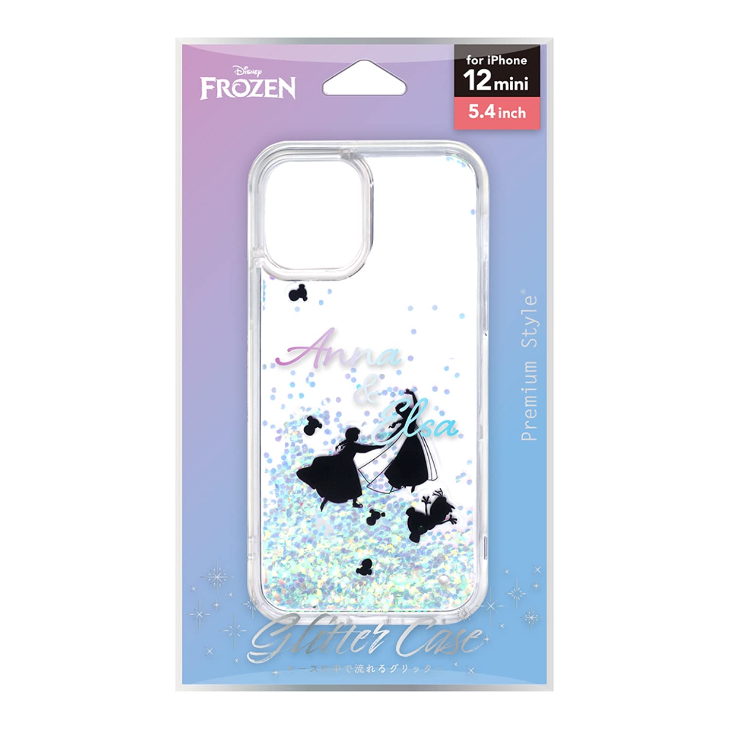 Premium Style iPhone 12 mini用 グリッターケース [『アナと雪の女王』] PG-DLQ20F04FRZ