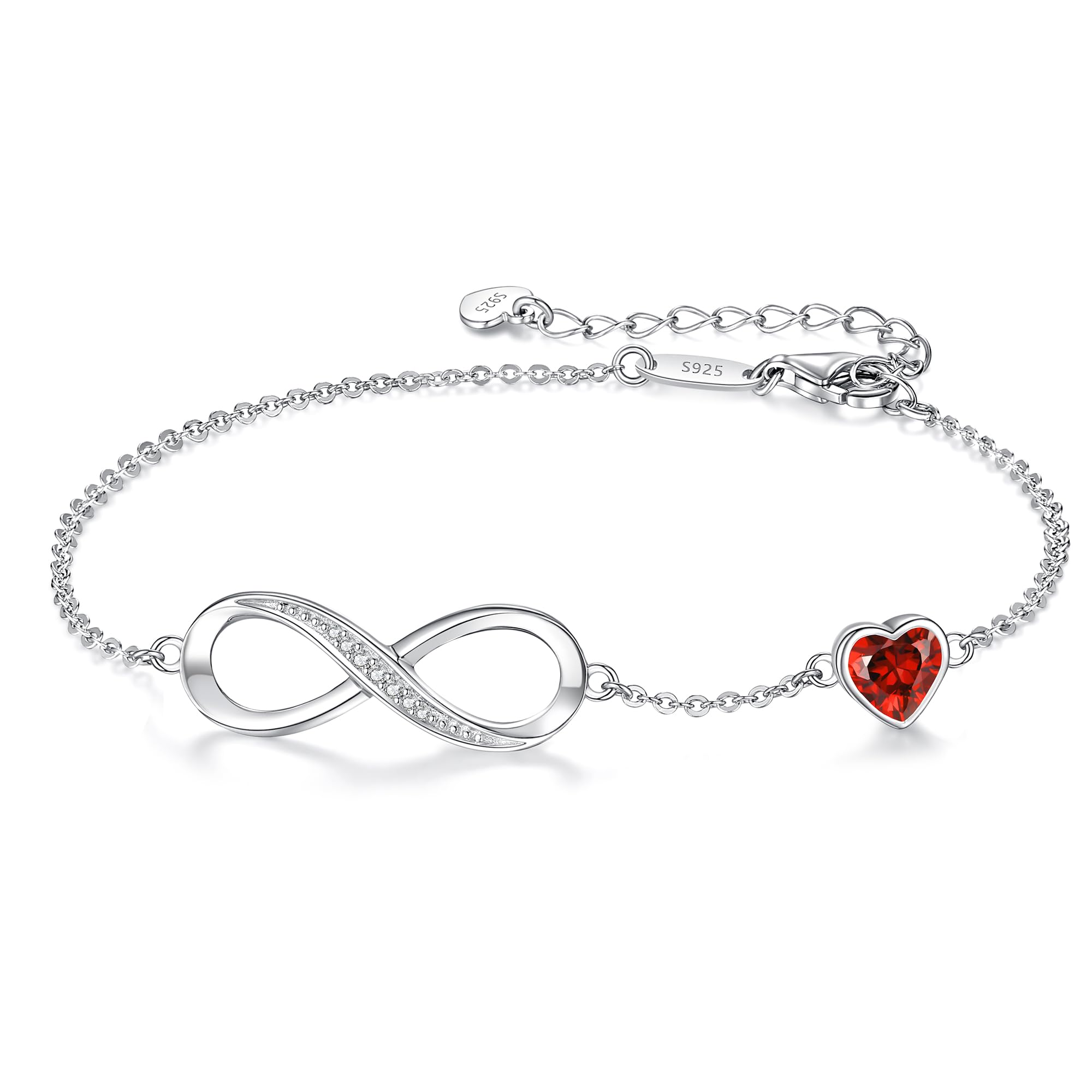 LOUISA SECRET Bracciale Donna Argento 925 Braccialetto Infinito Bracciali Cuore Gioielli Regalo Natale Compleanno Festa Della Mamma per Moglie Amiche Amica