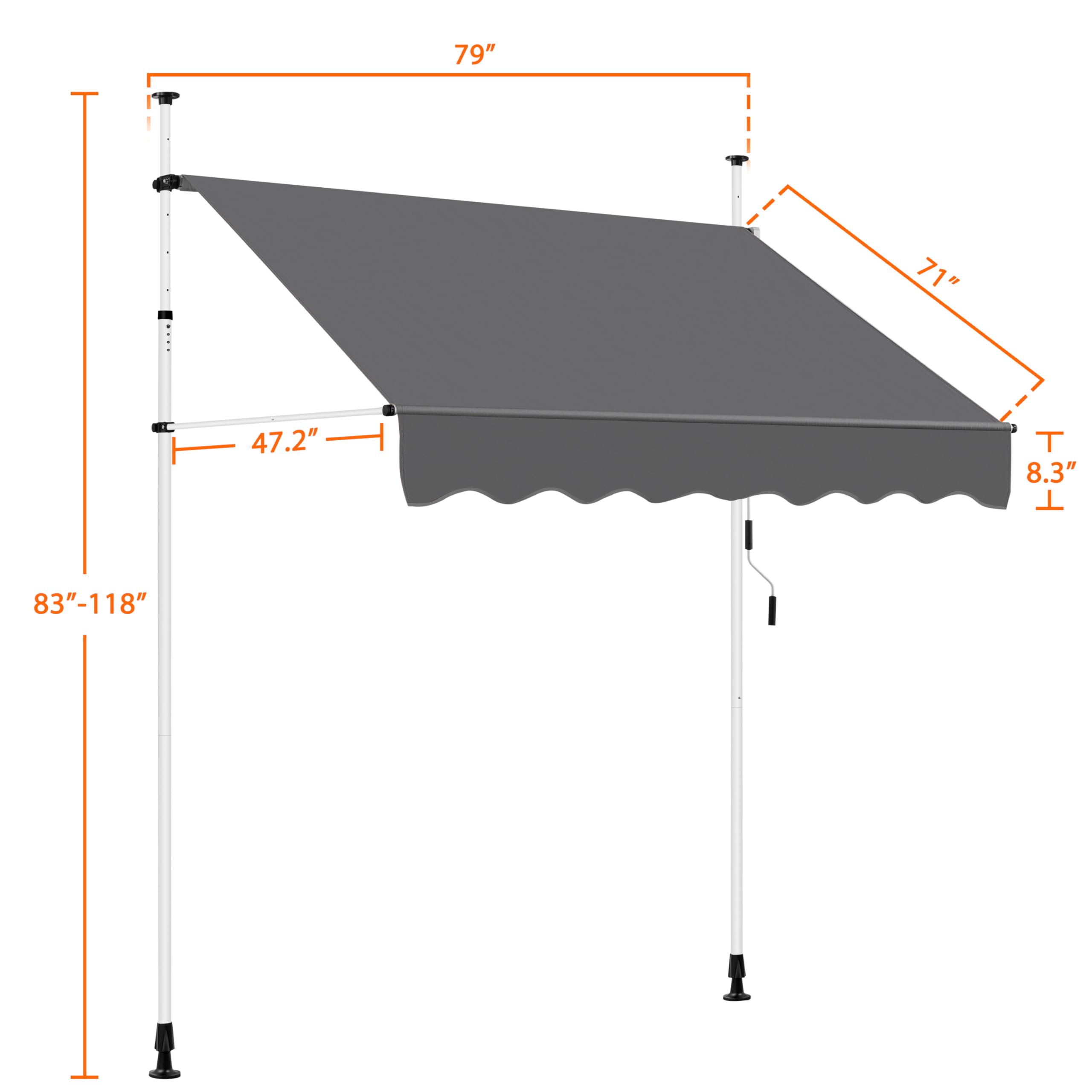 Amazon.com : Yaheetech Manual Retractable Awning, 78