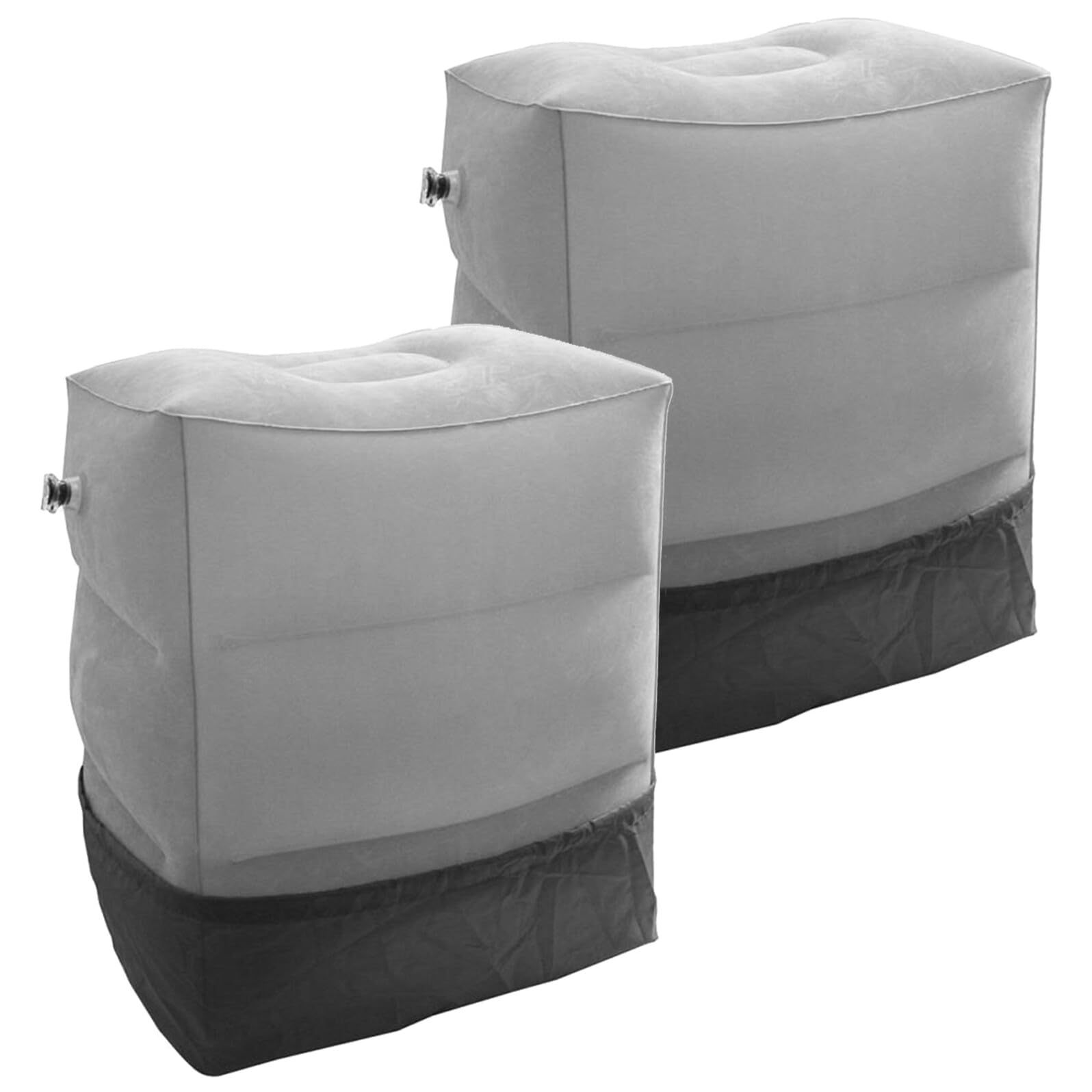2 Set Poggiapiedi Gonfiabile Design Ergonomico in Laminato da Viaggio Rapido Gonfiaggio e Sgonfiaggio Ultracompatto e Confortevole per Aereo e Treno
