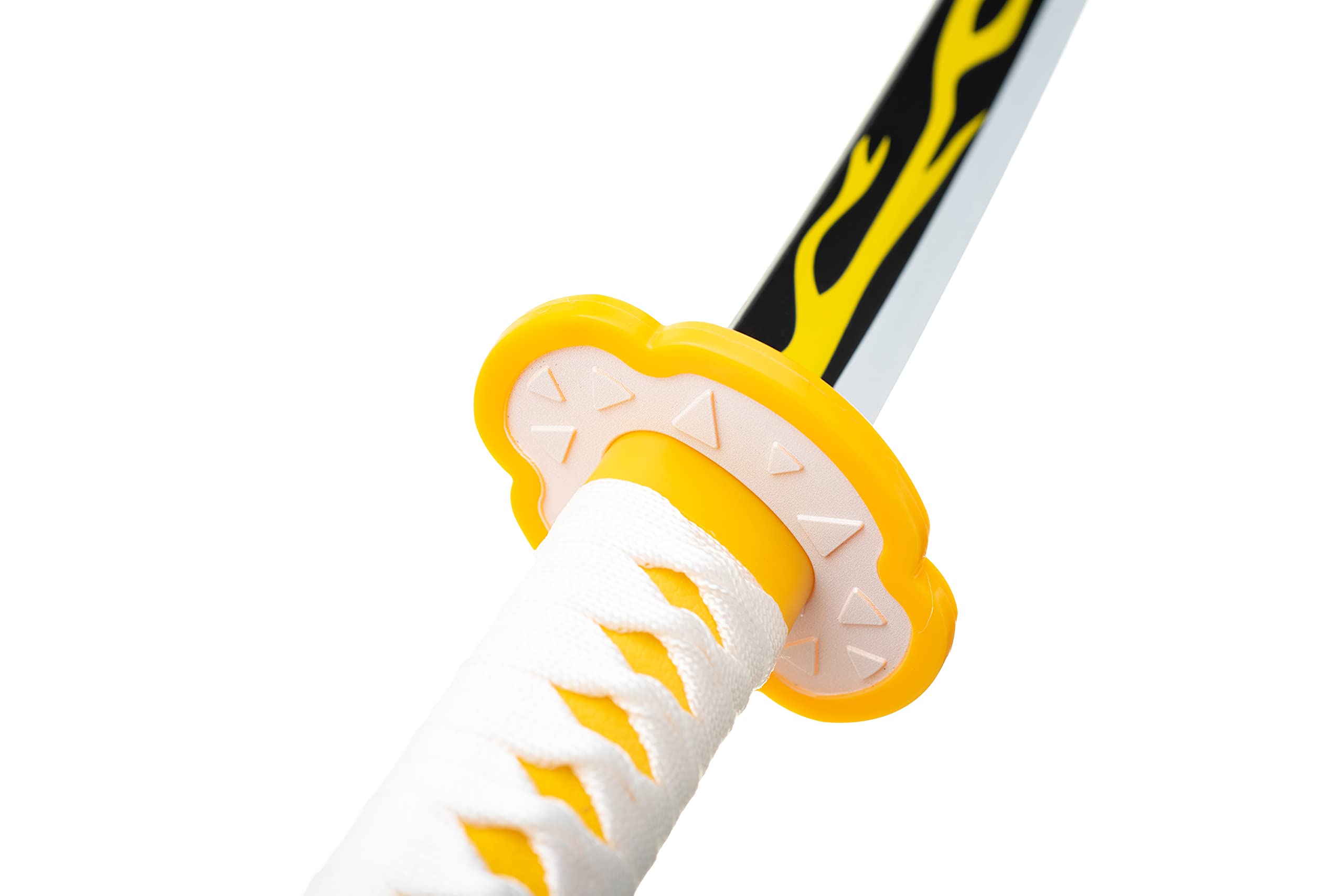 Spada Demone Katana Legno (Agatsuma Zenitsu) Set con Cintura e Supporto 102 cm Spada Samurai in bambù (Ceppo) - Arma Costume Cosplay Anime