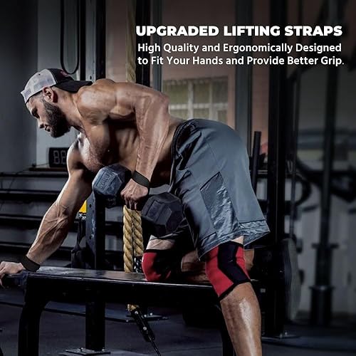 Miniatura 7 de WSAKOUE Correas de elevación, correas de levantamiento de pesas, correas de peso muerto con neopreno acolchado para levantamiento de potencia,