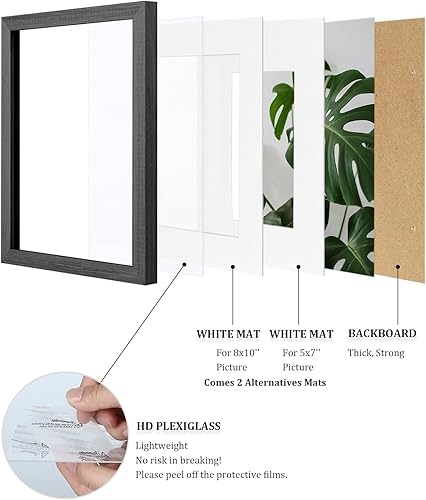 Vista 618 de Egofine Portarretratos de 9 x 12 pulgadas hecho de madera maciza con plexiglás, fotos de 5 x 7/6 x 8 con paspartú o de 9 x 12 pulgadas sin paspartú
