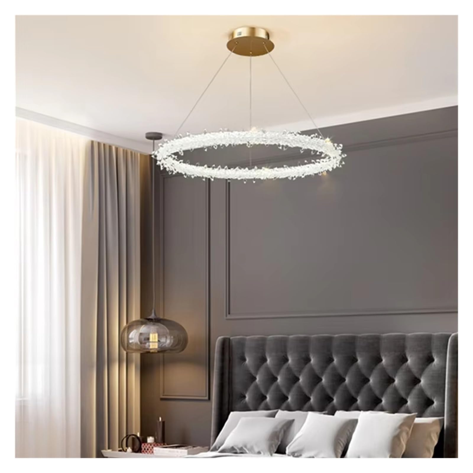 Nordic Crystal Okrągły Żyrandol K9 do Salonu Gabinet Sypialnia Hotelowa Hall Multi Pierścienie Lampa Wisząca LED Nowoczesna