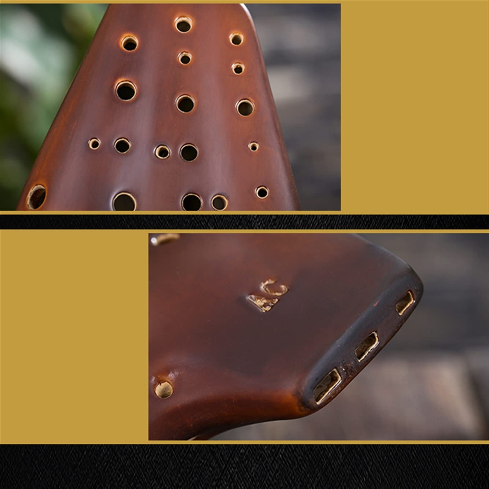 Anfänger Ocarina Drei-Röhren-Alt-C-Ton-Okarina Aus Geräucherter Keramik Für Anfänger, Re-Tube-Lehrleistungs-Blasinstrument Ocarina Musikinstrument (Color : 01)