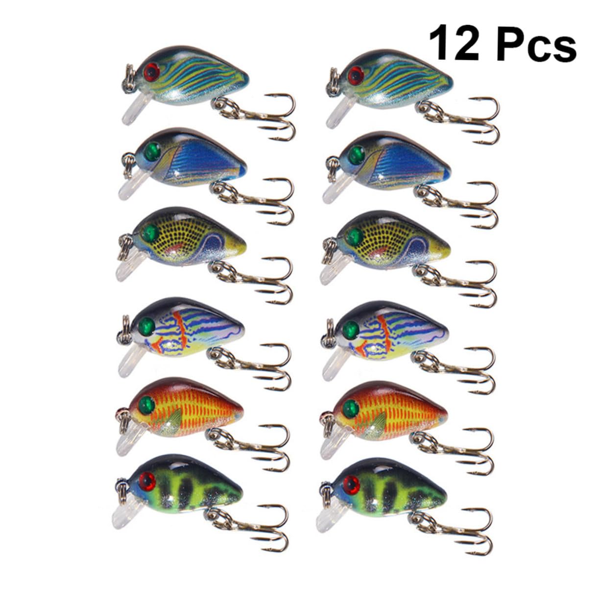 INOOMP Lot De 3 Leurres De Pêche Réalistes pour La Pêche en Eau Douce Accessoires 12 Pièces X 3