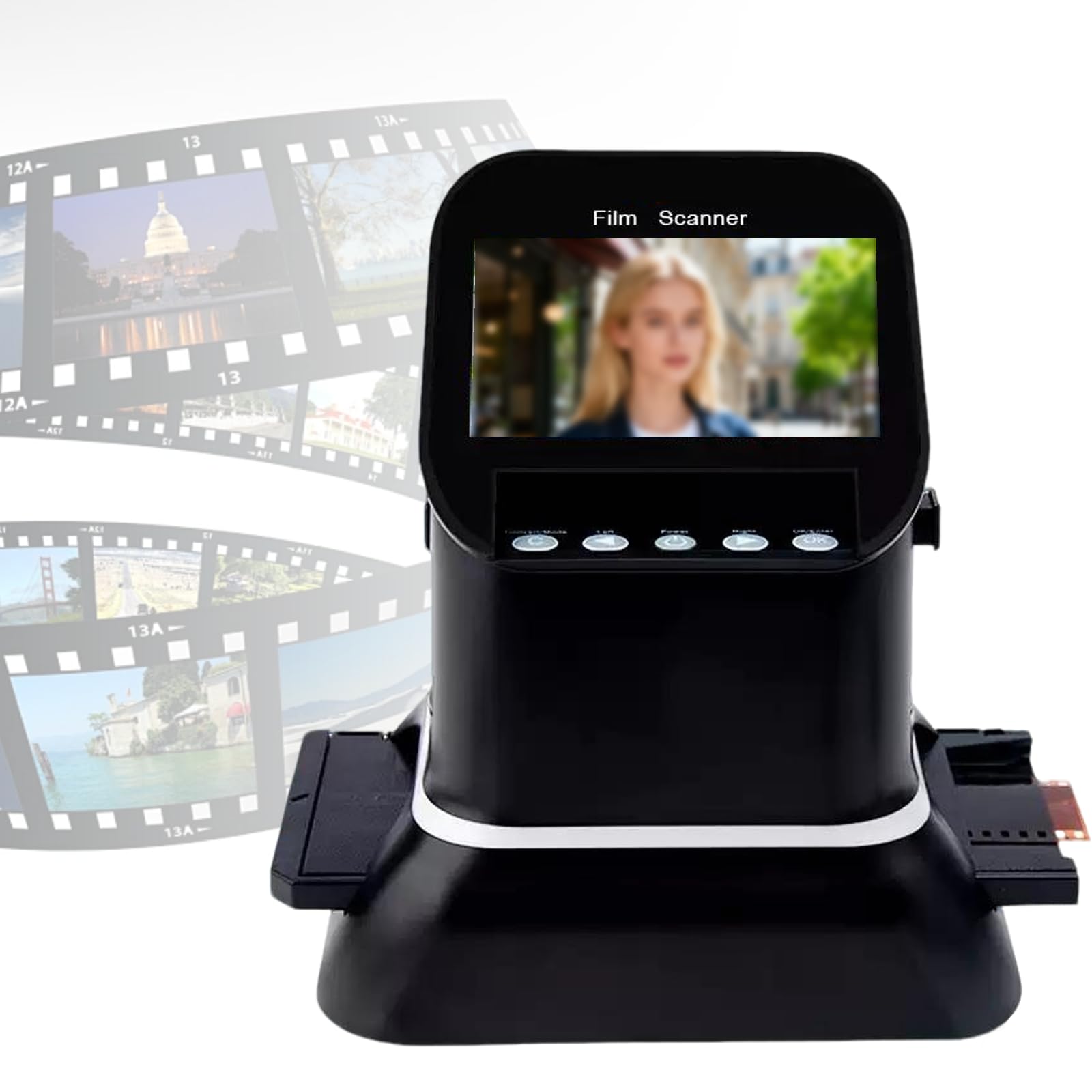 ZHENYUWANG A 22-megapixel professional film scanner, compatible with 35mm and 120 medium format film, equipped with a 4.3-inch LCD screen