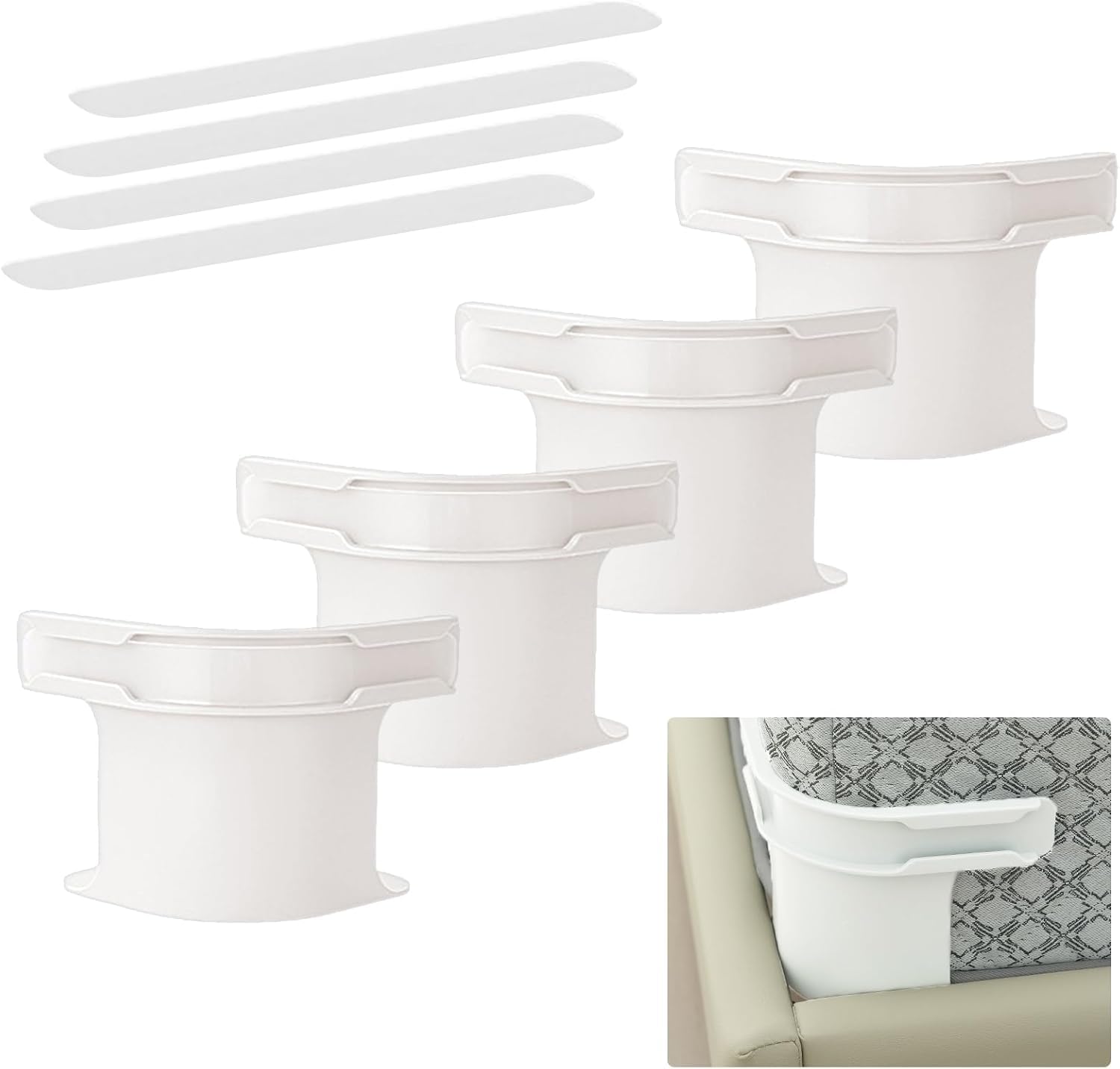 VPGS Bed Sheet Fixing Clips, Lock Sheet Holders Set, Heavy Duty Bedsheet Corner Tightener Clips for Mattress Protectors, Bedding, Clips for Tidy Sleep (White, 4PCS)-image-43
