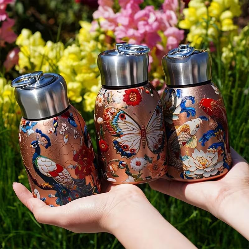 Image of Mini Water Bottle 300ml Vacuum Insulated Stainless Steel Water Bottle|Double Wall Leakproof Hot&Cold | Mini Portable Travel Mug for Office,Gym,Hiking,Bottle for Daily Use & Gifting