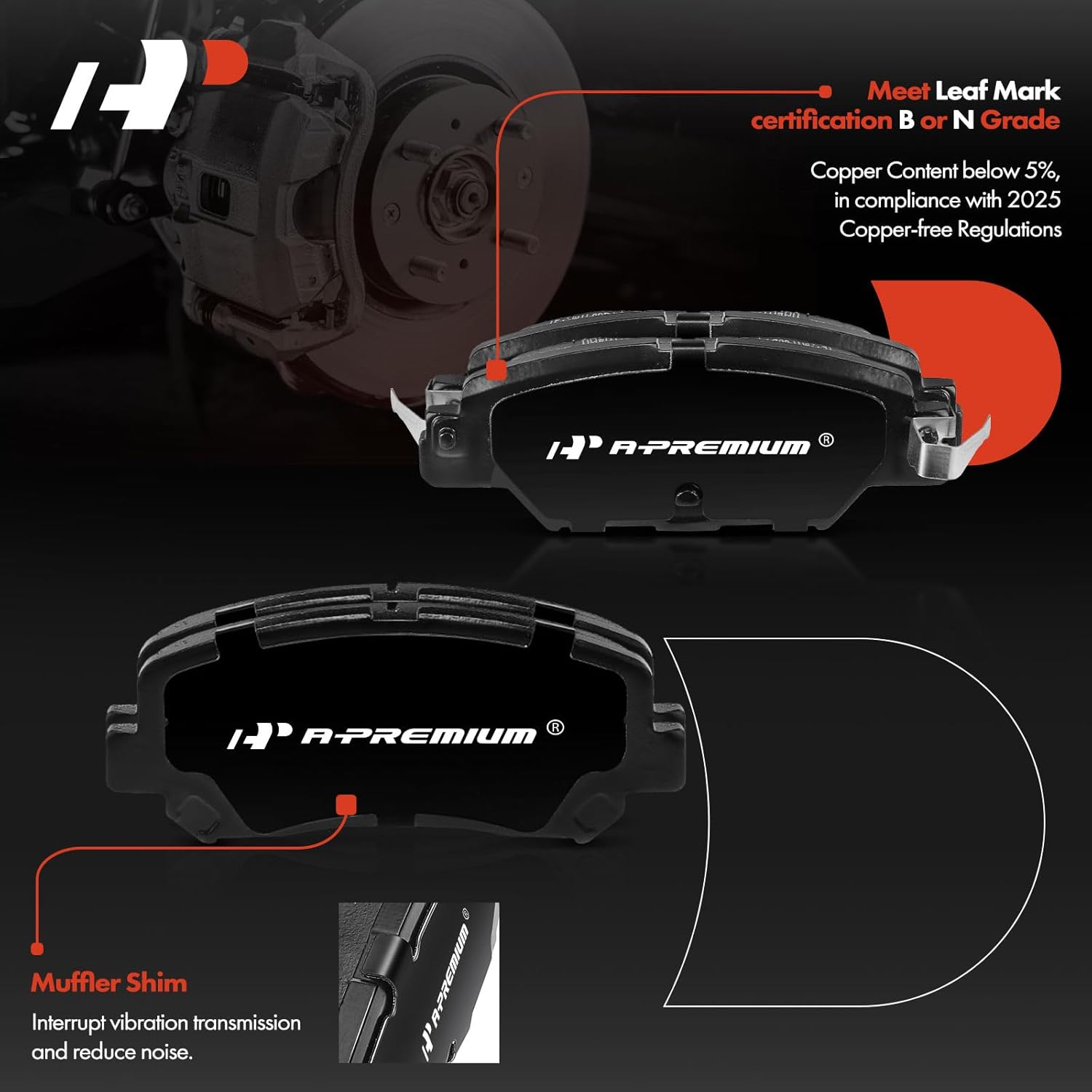 A-Premium Front and Rear Drilled and Slotted Disc Brake Rotors + Ceramic Pads Kit Compatible with Select Mazda Models - CX-5 CX5 2016 2017 2018 2019, 12-PC Set