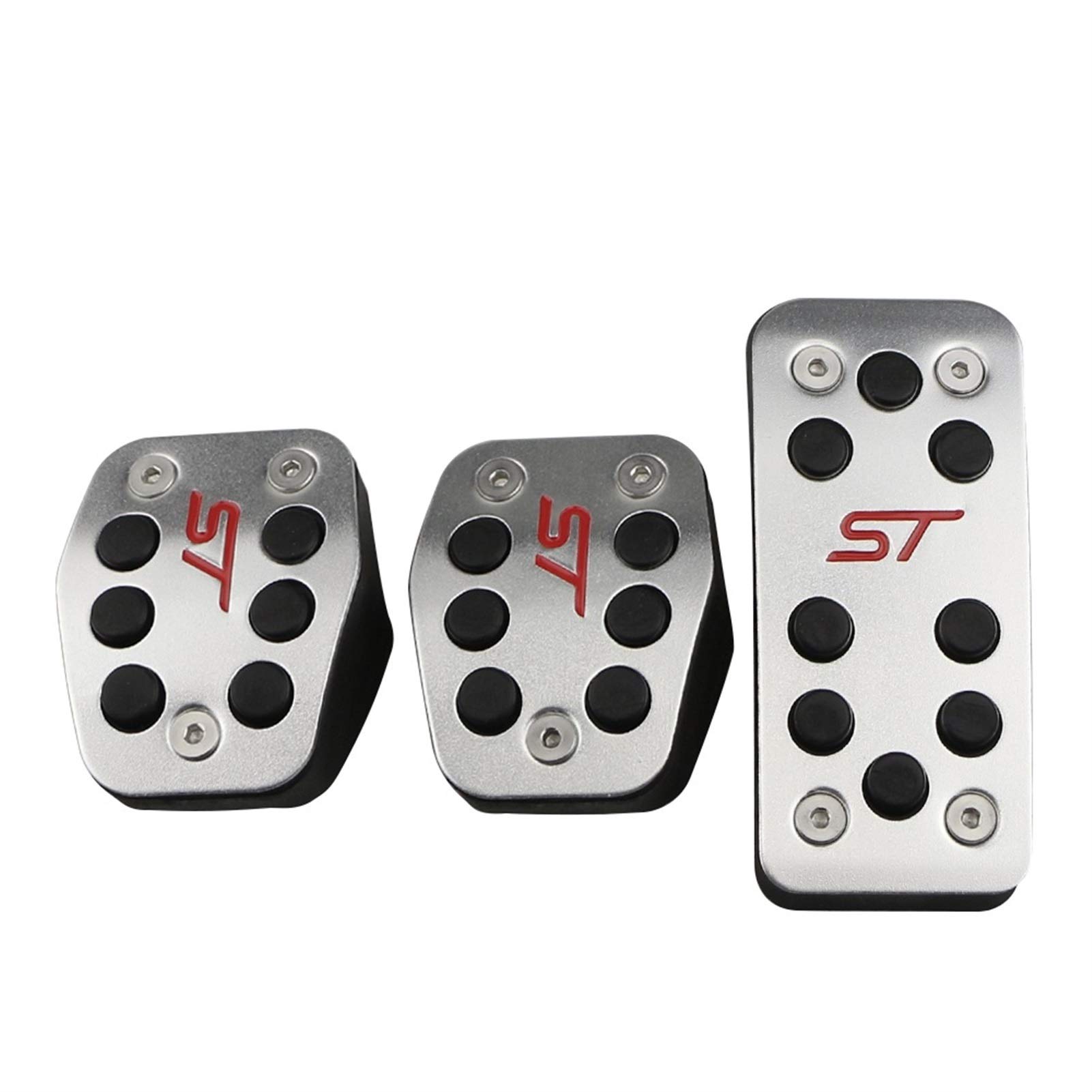 Pedali Auto,Pedaliera Auto Coperture Uso adatto per Pedali Automobilistici Inox Uso adatto per Ford Focus 2 3 4 MK2 MK3 MK4 KUGA ESCAUS RS ST 2005-2020 Frizione Gas Brake Pedal Set Pads(AT With Rest)