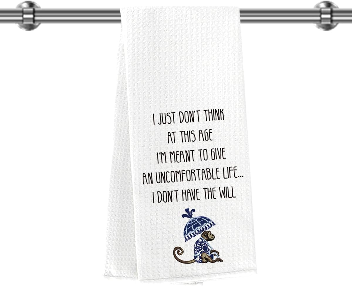 Funny Chinoiserie Monkey Kitchen Towels Dish Towels for Kitchen Drying Dishes Drying Cloth Bathroom