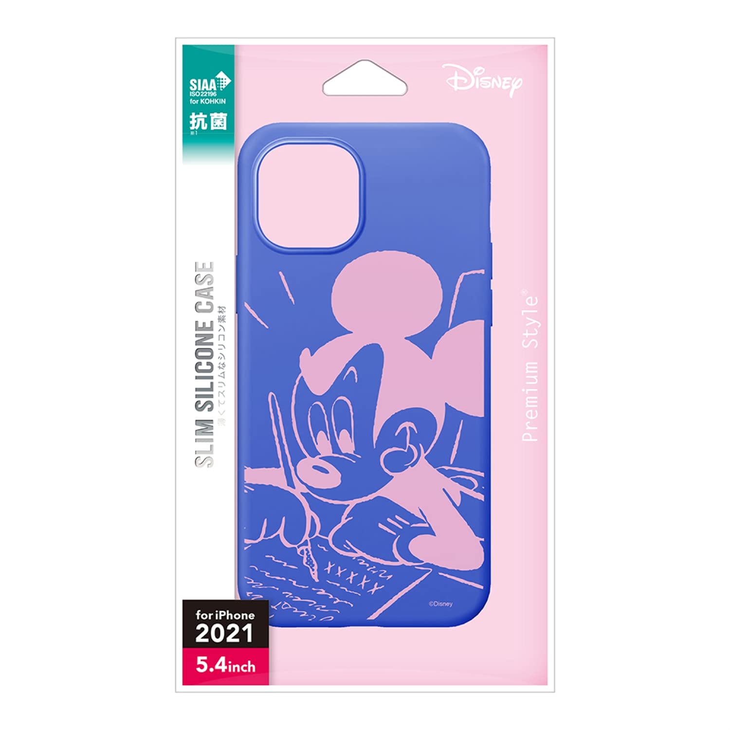 PGA PG-DSC21J01MKY 抗菌スリムシリコンケース Disney ミッキーマウス〔iPhone 13 mini用〕
