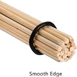 YOUEON 3 Paire 16 Bambou de pouce Bombardes, 5A Bâtons de tambours de jazz construits de 19 Bamboo Dowels, Rods Drum Brosses pour Jazz, Folk, Small Lieu et Performance Acoustique, Rouge