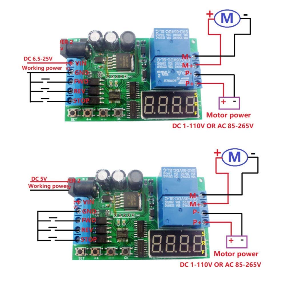 5 V - 24 V silnik do przodu / do tyłu kontroler czasowy opóźnienia czasu cykle przekaźnik
