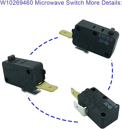 Miniatura 4 de LONYE SZM-V16-FC-63 W10269460 Reemplazo del interruptor de puerta de microondas para Whirlpool Maytag Amana Microondas PS2361113 AP4429920